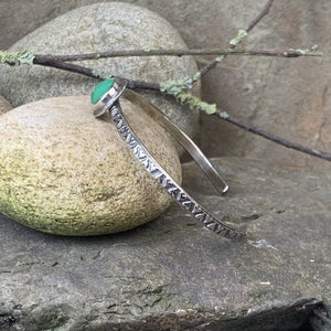 Sterling silver and Chrysoprase stacking bangle