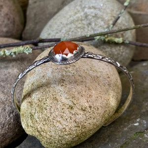 Sterling silver and Carnelian stacking bangle