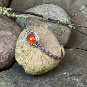 Sterling silver and Carnelian stacking bangle