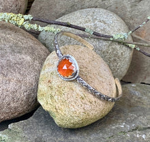 Load image into Gallery viewer, Sterling silver and Carnelian stacking bangle
