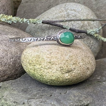 Load image into Gallery viewer, Sterling silver and Chrysoprase stacking bangle
