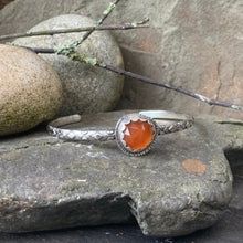 Load image into Gallery viewer, Sterling silver and Carnelian stacking bangle
