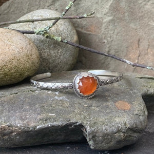 Sterling silver and Carnelian stacking bangle