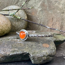 Load image into Gallery viewer, Sterling silver and Carnelian stacking bangle
