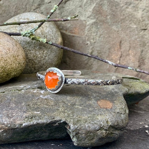 Sterling silver and Carnelian stacking bangle