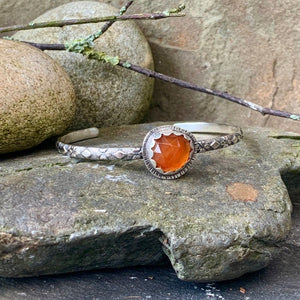 Sterling silver and Carnelian stacking bangle